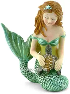 MIABE Ornaments - Miniature Garden Supplies for Mermaid with Sea Turtle 9 Fairy Garden Terrarium for Garden, Patio, Deck, Porch - Yard Art Decoration