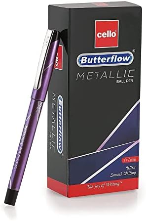 سعر Cello Butterflow Metallic Ball Pen -10pc PVC Box I Blue Ink Colour ...