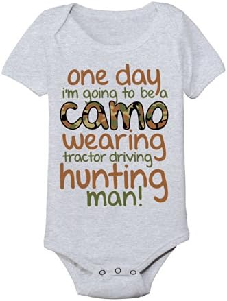 Camo Wearing Tractor Driving Hunting Man Country Rural Cute Funny Baby One Piece