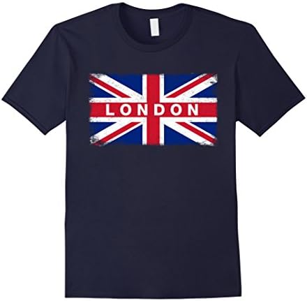 Men's London Shirt Vintage England Flag T-Shirt XL Navy