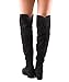 ROF Women's Fashion Faux Suede Block Chunky Heel Over The Knee High Boots