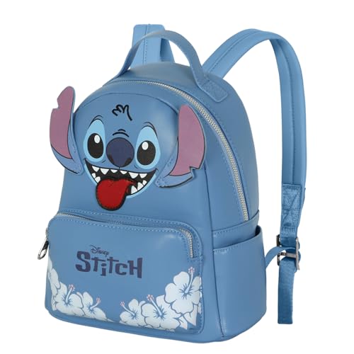 Disney Disney Sac À Dos Heady Mixte Petit Sac à Dos Fashion Tongue, Bleu Stitch, Taille Unique