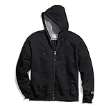 Champion Men's Powerblend Fleece Full-Zip Hoodie, Black, 3XL