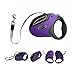 COLJOY Retractable Dog Leashes, Heavy Duty Nylon No Tangle Pet Leash Dog Lead 16ft for Small Medium Large Dogs up to 110lbs with One Button Break & Lock and Easy Instant Retraction, 1pc Purple