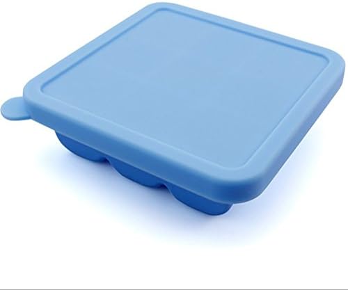 Seaped Homemade Silicone Baby Food Storage,9 Cube(blue)