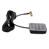 HitCar SMA Male Plug GPS Active Antenna Aerial Connector Cable for Dash DVD Head Unit Stereos (Right Angle Plug)