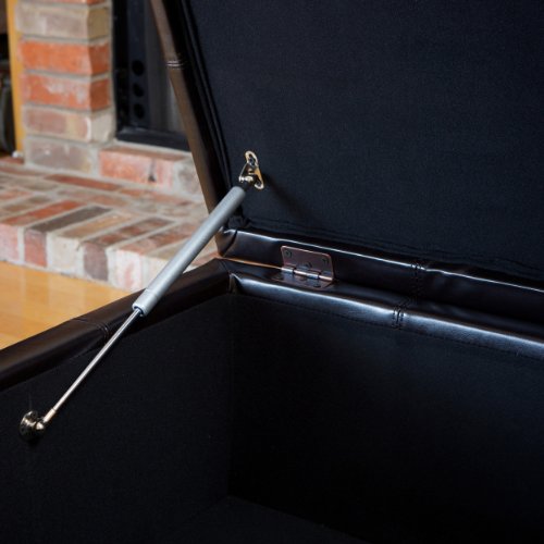 Best Selling | Storage Ottoman | Coffee Table | Square Shaped | Premium Bonded Leather in Espresso Brown