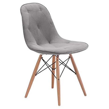 Deal Dhamaal Dining Chair/Side Chair for Living Room/Side Chair for Home/Living Room Chair with Cushion (Grey)