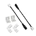 Ustellar 2 Pcs Connector Cables+2 Pcs 2-Pin 8mm Connector+2 Pcs 2-Pin L Shape Connector Kits for 3528/2835 LED Strip Lights, Gapless Strip to Strip, Cables Connect Adapter and LED Strips