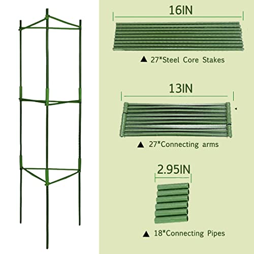 4-Pack 48 Inch Tomato Cages - Adjustable Plant Support Trellis For Vegetables, Flowers & Climbing Plants