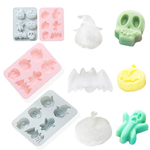 Anditoy 2 Pack Halloween Molds Silicone Ice Cube Tray Cookie Cake Molds for Halloween Decorations Party Supplies