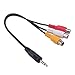 MOTONG New 3.5mm male Plug to 3RCA Female adapter cable Video adapter For AV ,Audio , video, LCD TV,HDTV