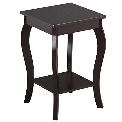 Topeakmart Wood Curved Legs Square Accent Side End Table