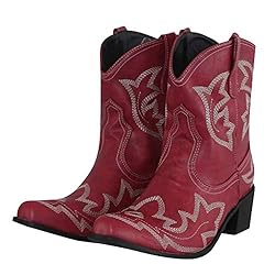 Hbeylia Cowboy Boots for Women Vintage Embroidery