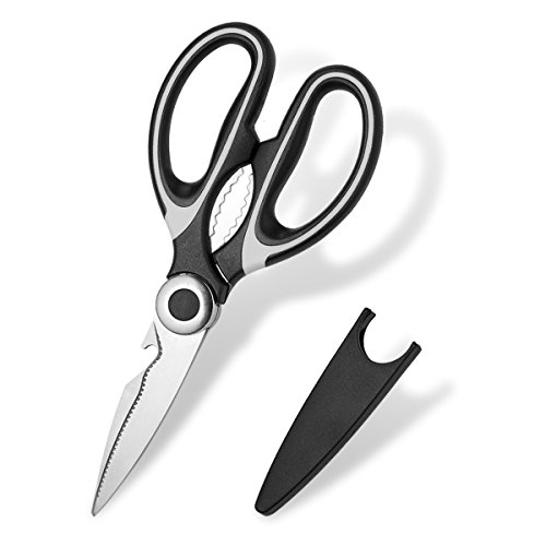 Cool-Shop Multi-Purpose Kitchen Shears, Stainless steel Heavy Duty Sharp Scissors-for Poultry,Vegetable,Fruit,Plant,Clothes,Nuts,Fish,Bear (White)
