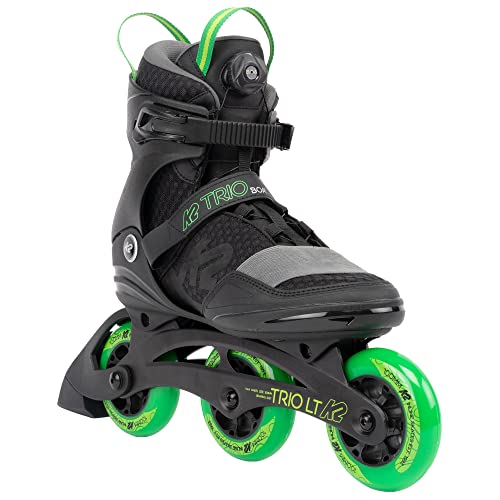 K2 Skates Unisex Inline Skates Trio LT 100, Black - Green, 30G0301.1.1.050