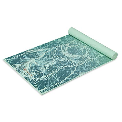 Gaiam Yoga Mat Classic Print Non Slip Exercise & Fitness Mat for All Types of Yoga, Pilates & Floor Workouts, Whirling Whisper, 4mm