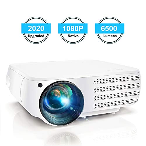 Native 1080P Projector 6500 Lumens HDMI Movie Projector, ±50° 4D Keystone Correction for Home,Office,Entertainment