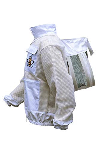 Bee Jacket 3 Layer Safety Unisex White Fabric Mesh Beekeeping Jacket Beekeeping Fencing Veil Protective Clothing Beekeeping Clothing Beekeeping Protective Clothing Ventilated Bee-XL