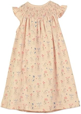 Feather Baby Girls Clothes Pima Cotton Angel Sleeve Hand-Smocked Knit Dress and Bloomer Set