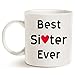 MAUAG Gifts Mug for Sister, Best Sister Ever Cofee Mug Unique Birthday Gifts Cup White, 11 Oz
