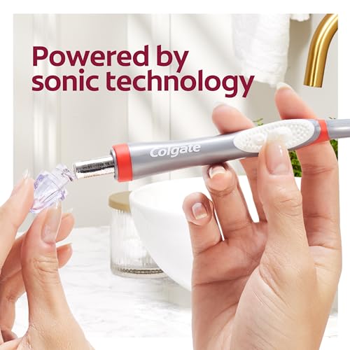 Colgate 360 Optic White Battery Powered Sonic Toothbrush, Soft, 1 Pack