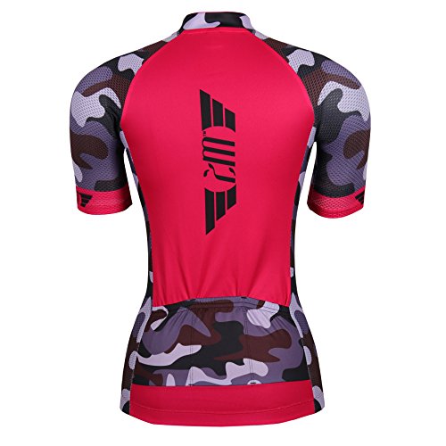 Women Short Sleeve Cycling Jersey Shirt Full-Zip Breathable Outdoor Sports Shirt Bicycle Clothes,5,Asia -L