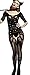 BodyStocking Babydoll Crotchless Jumpsuit Lingerie Teddy (Black)