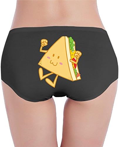 Nhuquhuan Cartoon Sandwiches Ladies Low Waist Sexy Briefs S Black