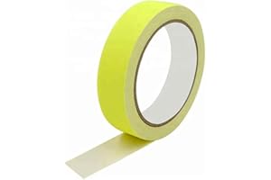 SICCOMA Fluorescent Yellow Gaffer Tape Neon Yellow Gaffers Spike Tape Black Light UV Reactive Fluorescent Spike Tape for Stage,Party Play Grid Floors Color Coding Art Crafts(1IN x 33 Feet) (Yellow)