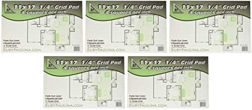 11x17 Grid Pad 1/4" Square Quadrille Graph (576683) (Fіvе Расk)