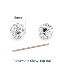 Vcmart - Piercing de acero inoxidable para cartílago de la oreja, 0.49 oz, 6 unidades, 1.496 in