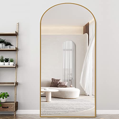 PexFix Full Length Mirror, 71''x32'' Black Arched Mirror Large Floor