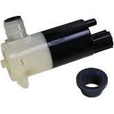 Windshield Washer Pump w/Grommet Replacement for Chrysler Dodge Ford Jeep Lincoln Replaces OEM 05103452AA, 05011807AB, 55077241AA, 05013160AA