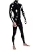 AvaCostume Black Latex Neck Entry Catsuit Unitard Shoulder Crotch Zipper