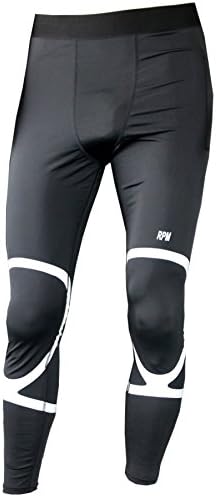 THE II BRO Reflective Running Compression Pants Men with Pockets For Any Smart Phone! Silver Compressed Tape for Knee and Calf Support and Maximum Blood Flow (Extra Large)