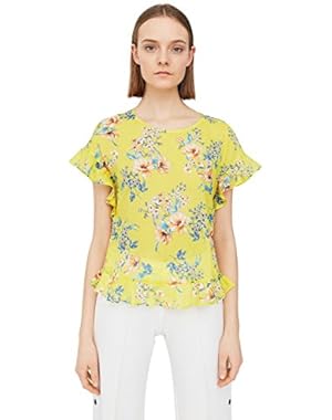 Mango Women's Ruffle Printed Blouse