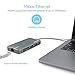 LETSCOM USB C Hub, 8-in-1 USB C Adapter with Ethernet Adapter, 4K HDMI Output, Type C Charging Port, 2 USB 3.0 Ports, Compatible for USB C Device (Grey)
