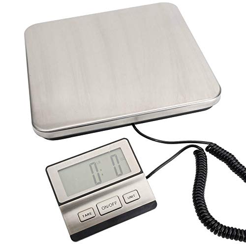 200KG 440lb Industrial Digital Postal Scale, MOCCO Heavy Duty Stainless Steel Large Platform with Weighing Indicator Powered by Batteries or AC Adapter for UPS USPS Floor Bench Office Weight - Thumbnail 6