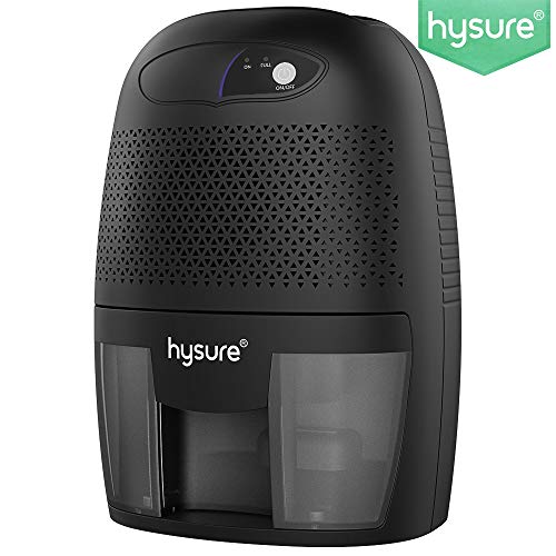 Hysure Small Dehumidifer 500ML Dehumidifier for Home,Basement,Garage,Bathroom,Closet(Black)