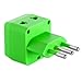 Italy Travel Adapter by Yubi Power 2 in 1 Universal International Travel Adapter plug with 2 Universal Outlets - Green - Type L for Chile, Ethiopia, Italy, Lybia, Syria, Tunisia, & Uruguay 2 PACK