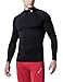 TSLA Men's UPF 50+ Mock Long Sleeve Compression Shirts, Athletic Workout Shirt, Base Layer for Water Sports, BLM Edition Black, X-Large