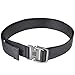 Ayliss Men's Soft Nylon Canvas Belt Double D-Rings Zinc Alloy Buckle Waistbelt (Black)