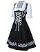GloryStar KoJooin Women's 3 Pieces Costumes Embroidery Oktoberfest Dirndl Dress Black-Blue 38