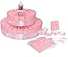 2 Tier Baby Shower Favor Bags Cake Kit Includes 50 Favor Boxes Pink Girl Baby Shower Party Crafts Supplies Decorations Table Centerpieces for Newborn Girls Gender Reveal Games