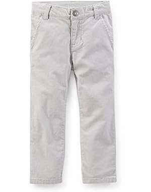 Little Girls' Suede Stretch Corduroy Pants (2T, Grey)