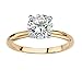 18K Yellow Gold-plated Round Cubic Zirconia Solitaire Engagement Ring
