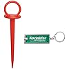 DeWitt Company Re-Pins, 8 Reusable Anchor Pins for Frost Cloth, Freeze Blanket / Fabric, etc. *Free Sprinkler Wholesale Flashlight Key Chain Included* Ground Garden Sod Staples Repins RPB-RED (8)