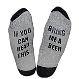 OMONISM Christmas IF You Can Read This PLEASE Bring Me Some Wine Socks ,Gray,One Size