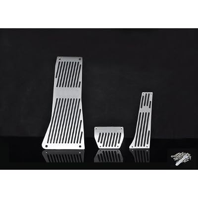 Wotefusi Car New Aluminium Alloy Accelerator Brake Clutch Pad Gas Petrol Foot Rest Pedal Set for BMW 11 X5 X6 Ac